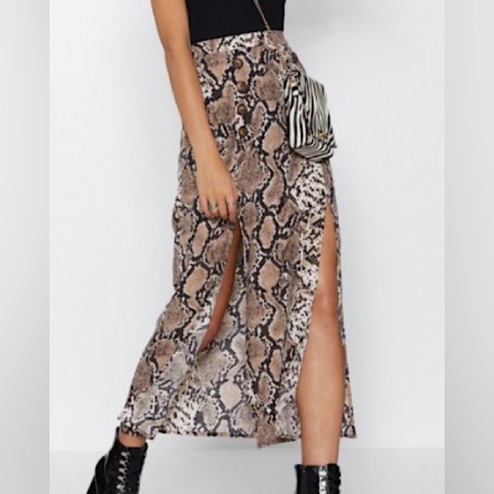 Nasty Gal Snake Print Skirt